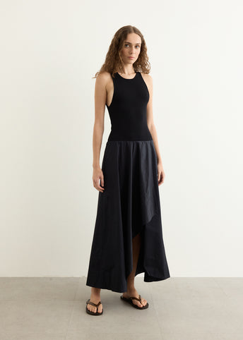 Knit Bodice Asymm Dress