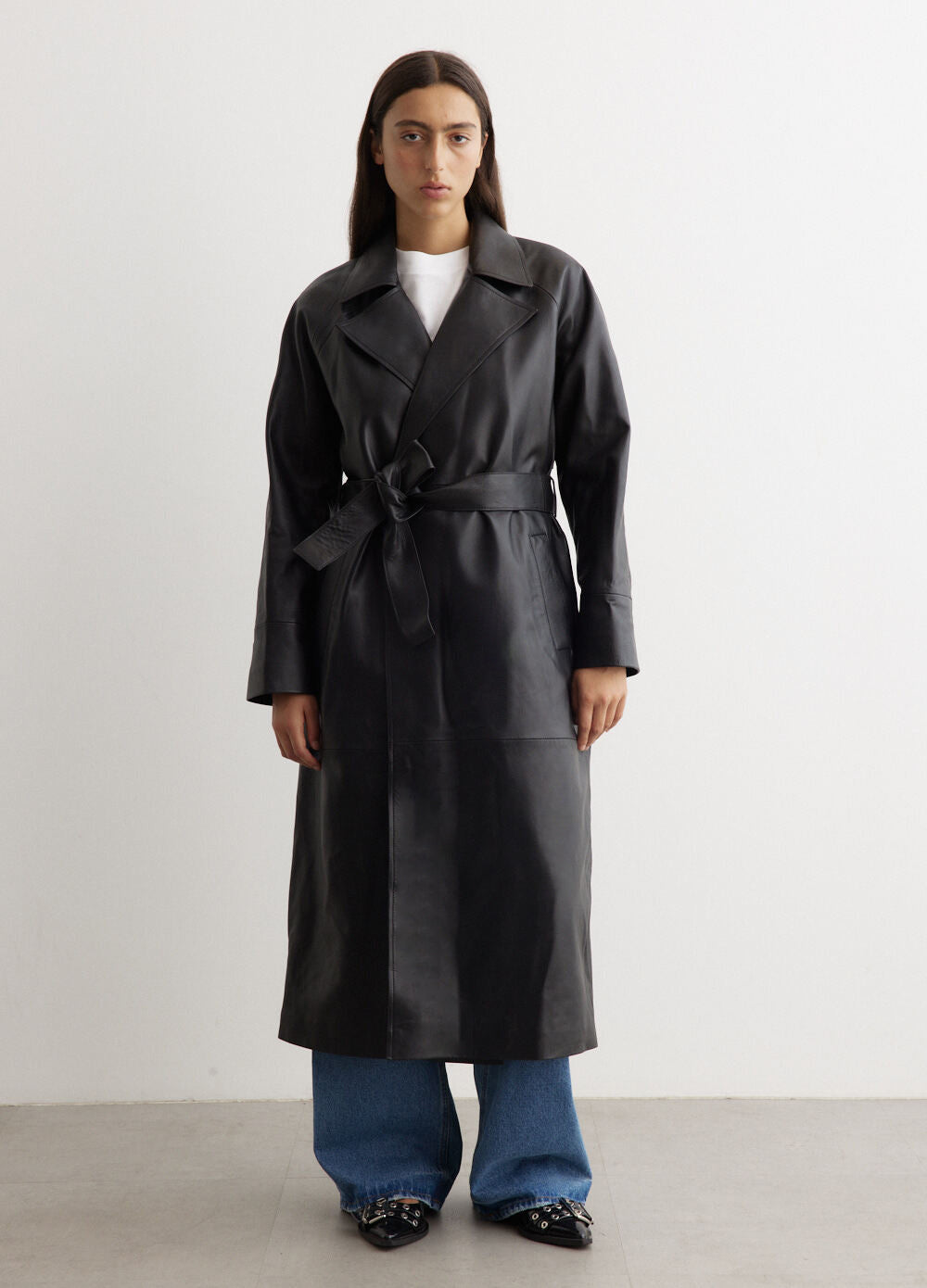 Bridges Leather Trench Coat