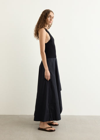 Knit Bodice Asymm Dress