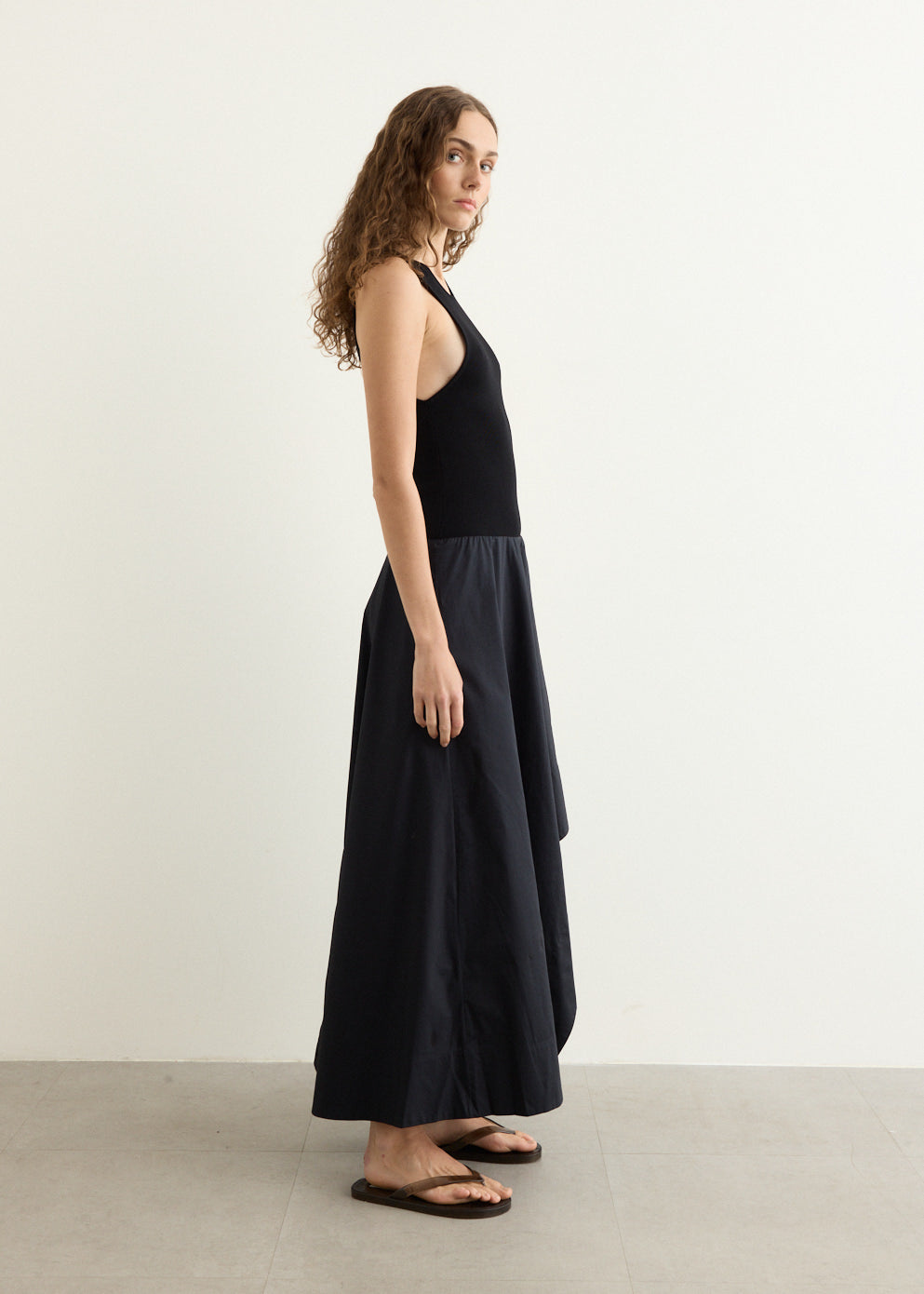 Knit Bodice Asymm Dress