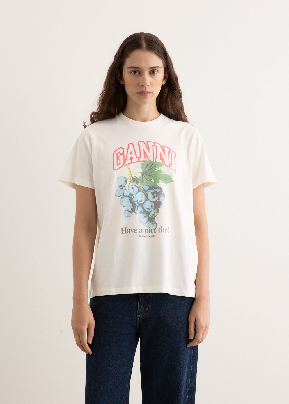 Basic Cotton Jersey Grapes Relaxed T-Shirt
