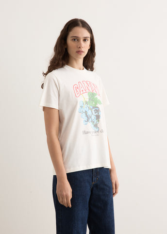 Basic Cotton Jersey Grapes Relaxed T-Shirt