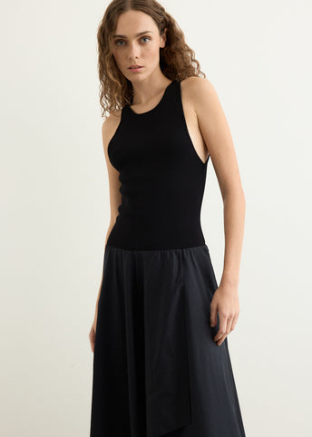 Knit Bodice Asymm Dress