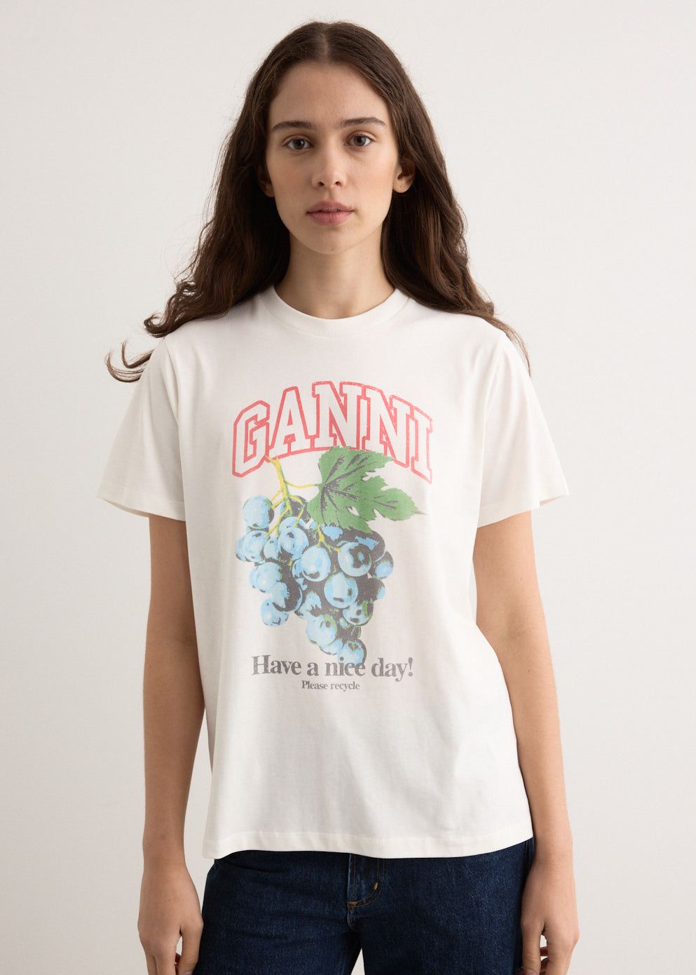 Basic Cotton Jersey Grapes Relaxed T-Shirt