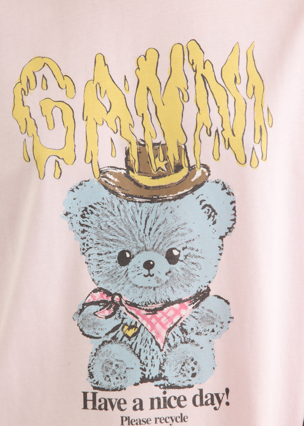Basic Cotton Jersey Cowboy Bear Print T-Shirt
