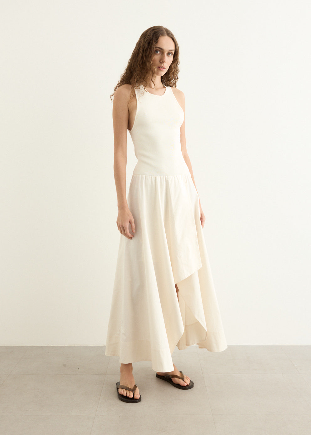 Knit Bodice Asymm Dress