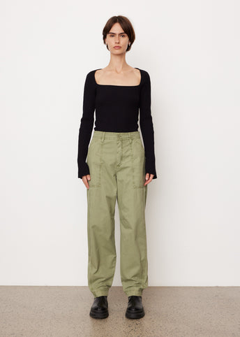 Drapey Rib Square Neck Long Sleeve Top