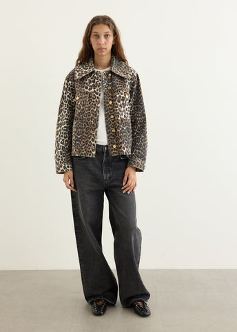 Leopard Print Denim Jacket