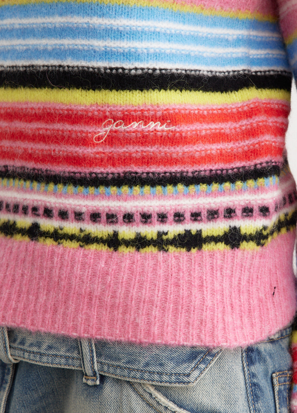 Soft Wool Stripe O-Neck Sweater