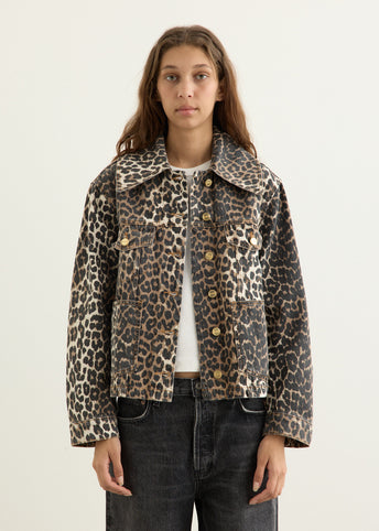 Leopard Print Denim Jacket