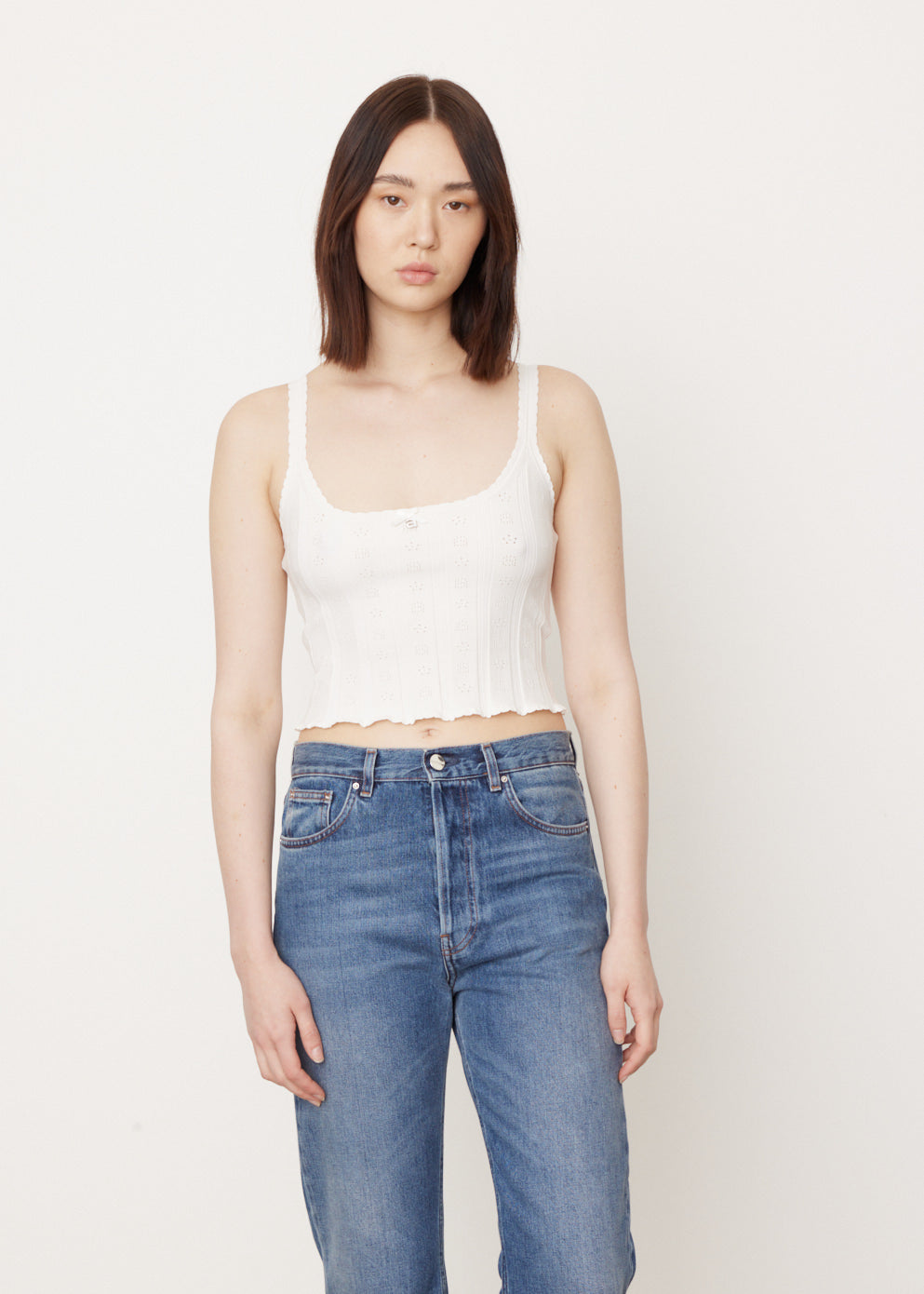 Logo Pointelle Cami Tank