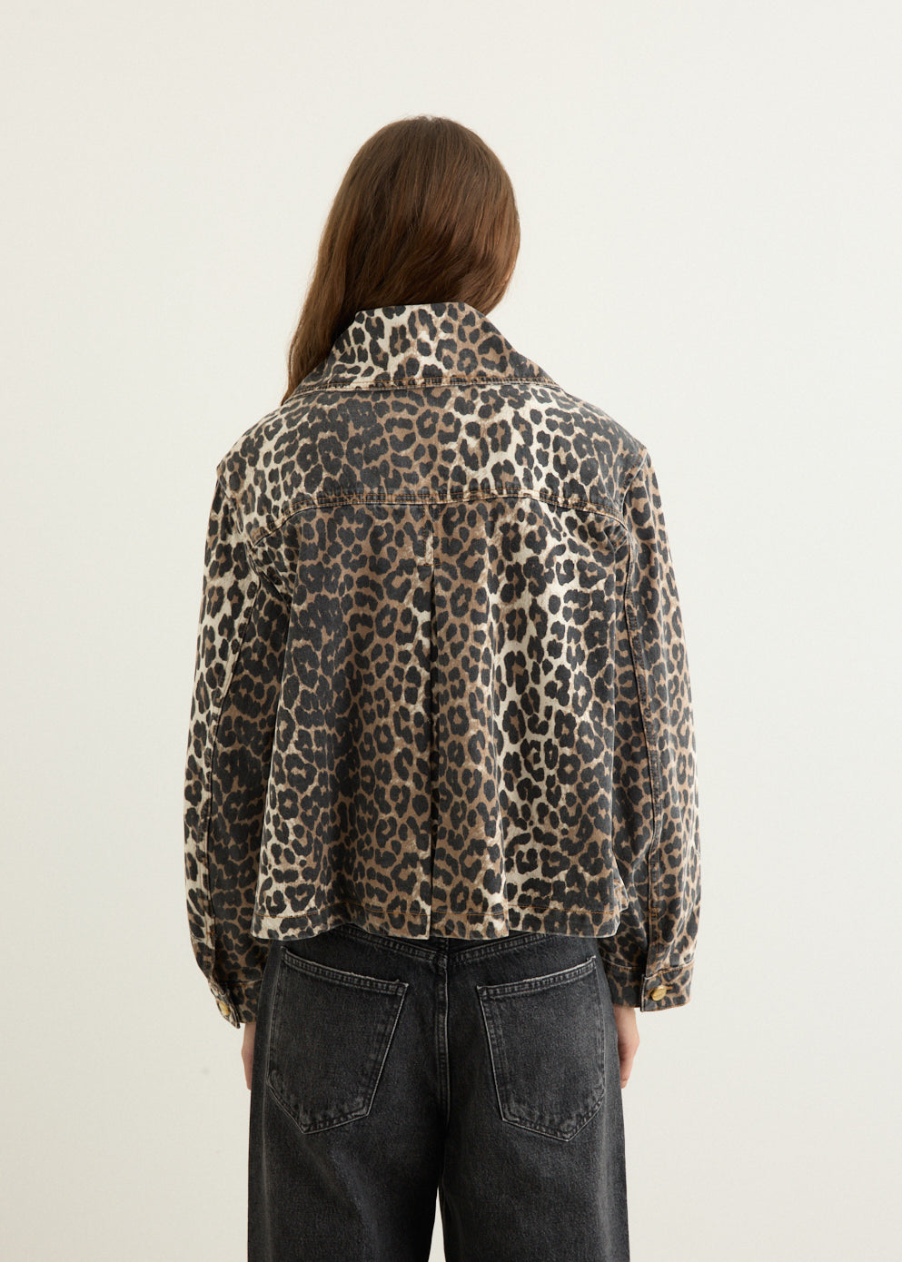 Leopard Print Denim Jacket