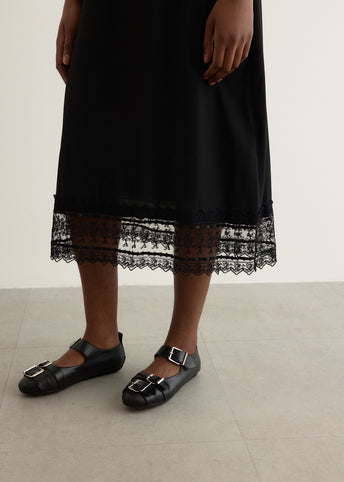 Scoop Neck Slip Dress With Trim