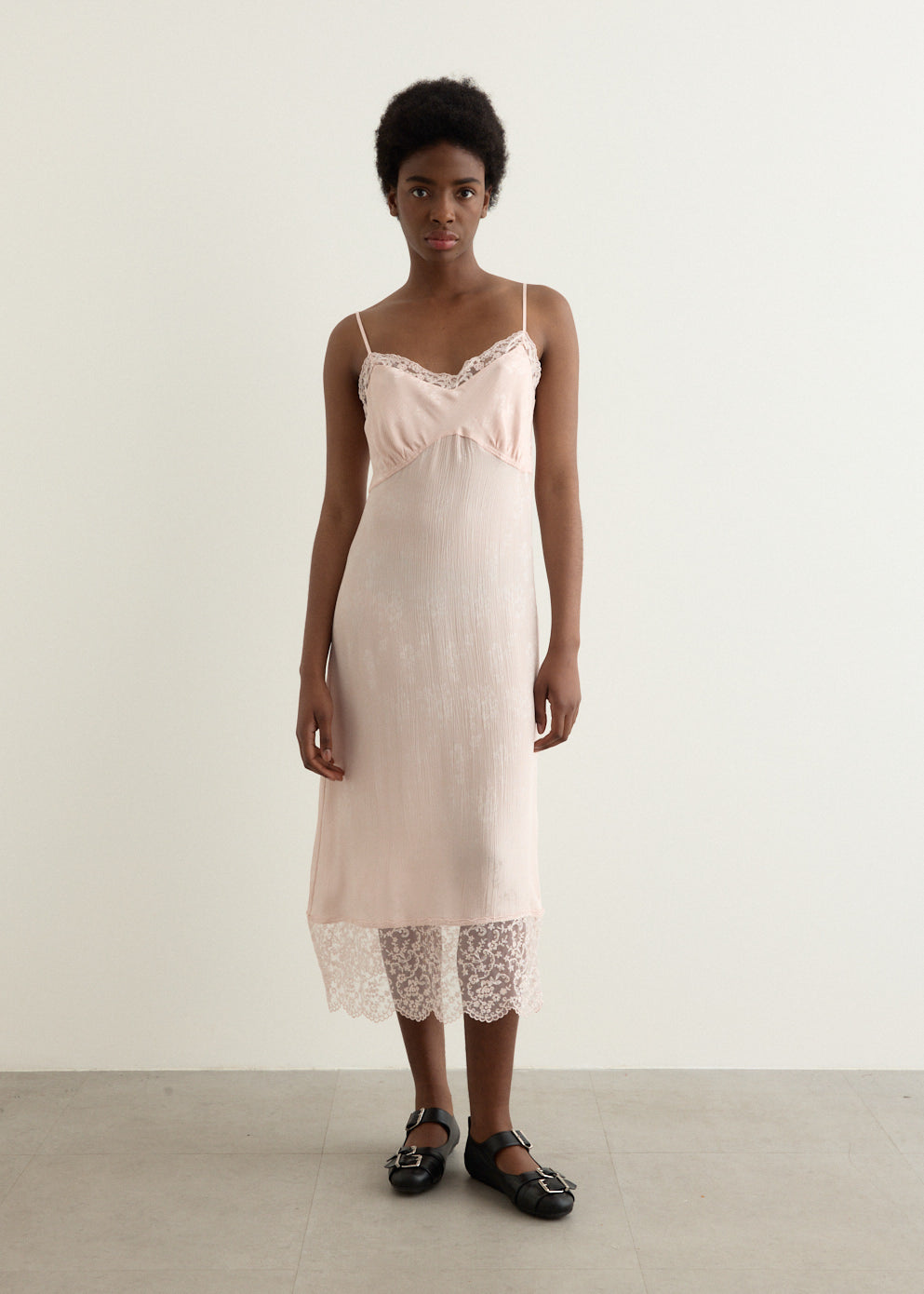 Slip Dress With Deep Lace Trim