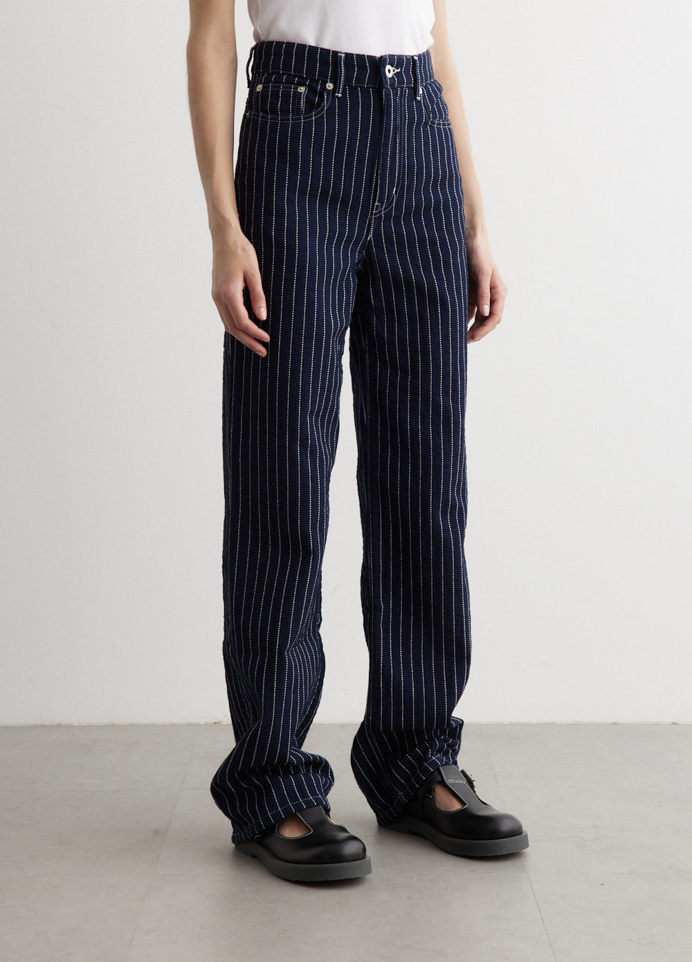Sashiko Stitch Denim Pants