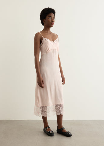 Slip Dress With Deep Lace Trim