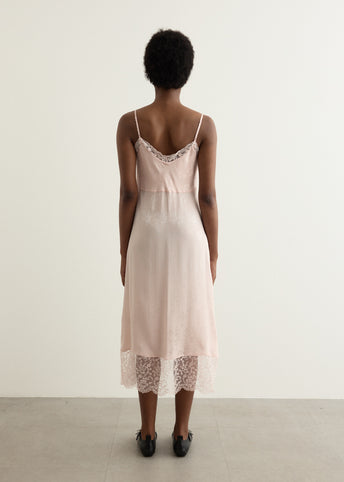Slip Dress With Deep Lace Trim