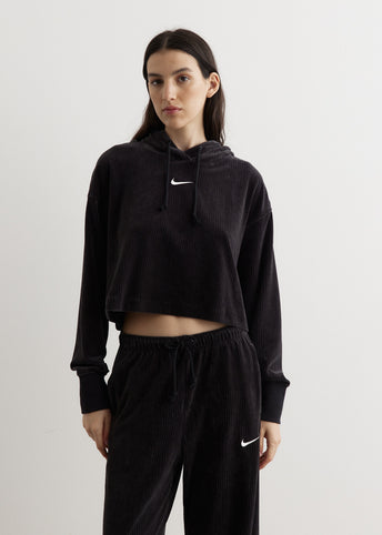 Velour Crop Hoodie