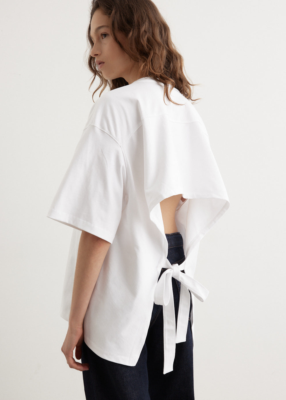 Ganni - Drop Shoulder Open Back T-Shirt - Tops,Specials : American Fashion Style Bags On Sale