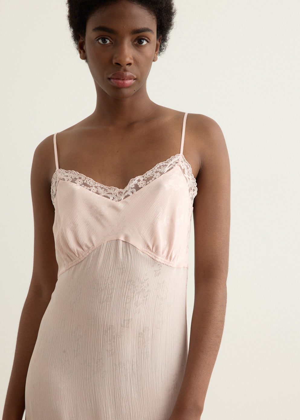 Slip Dress With Deep Lace Trim