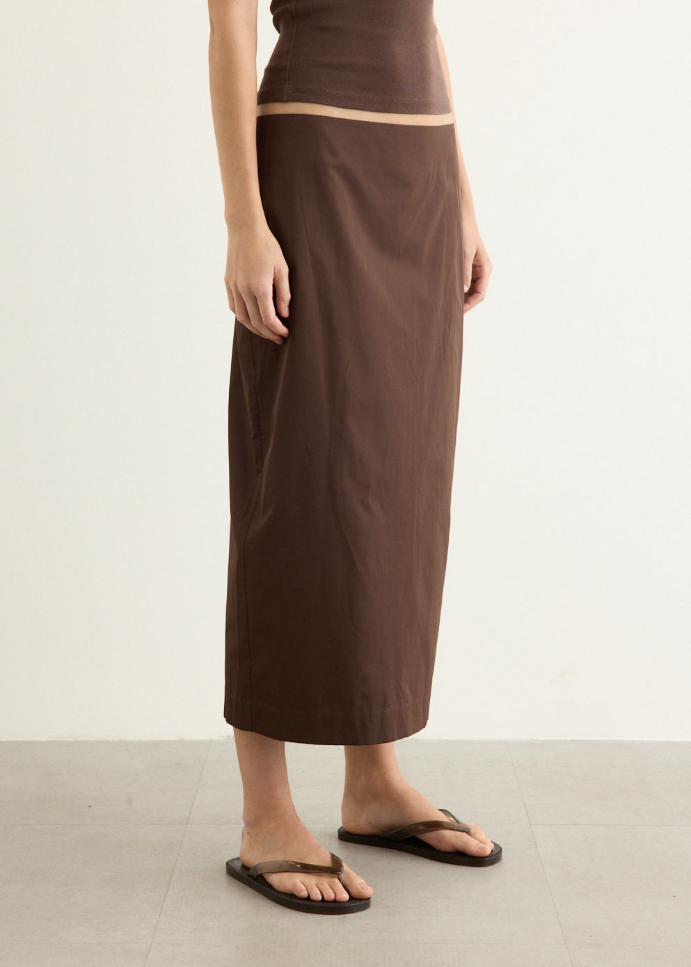 Paper Taffeta Column Skirt