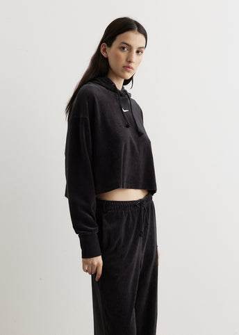 Velour Crop Hoodie