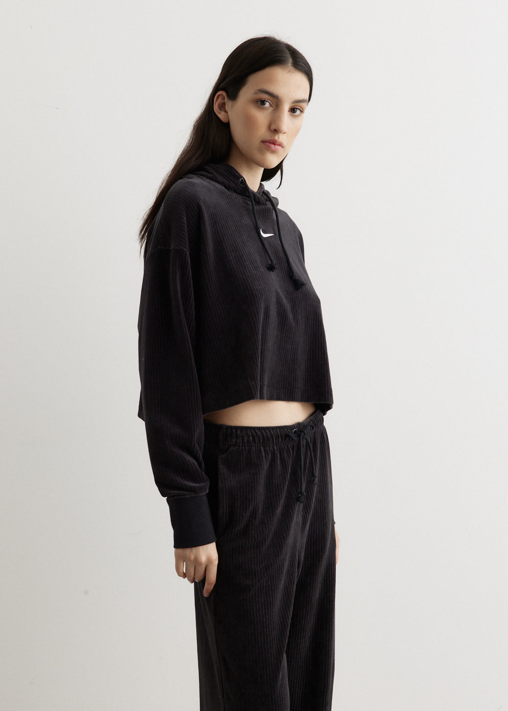 Velour Crop Hoodie