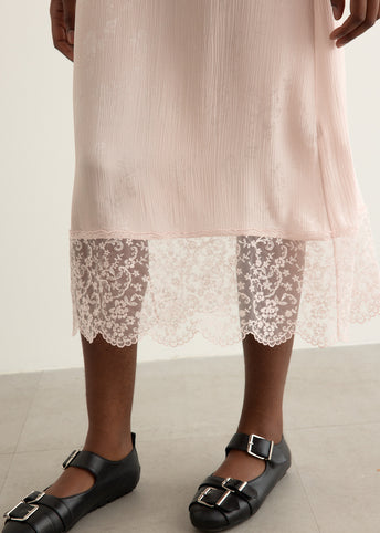 Slip Dress With Deep Lace Trim