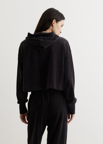Velour Crop Hoodie