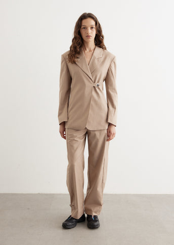 Melange Stripe Suiting Blazer