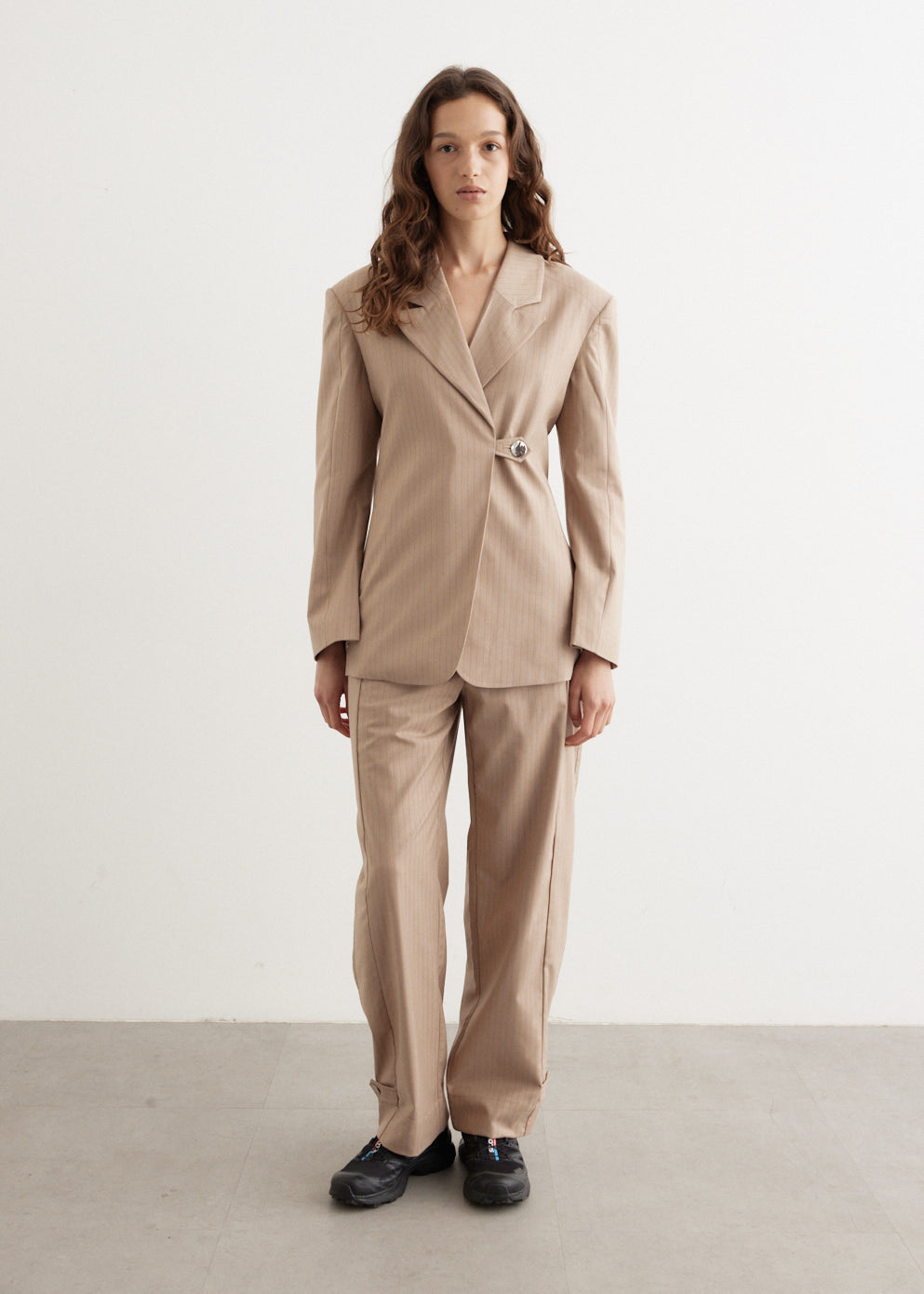 Melange Stripe Suiting Blazer