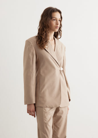 Melange Stripe Suiting Blazer