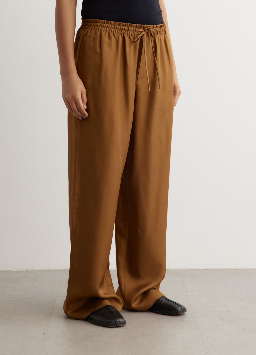 Wide Leg Silk Trousers