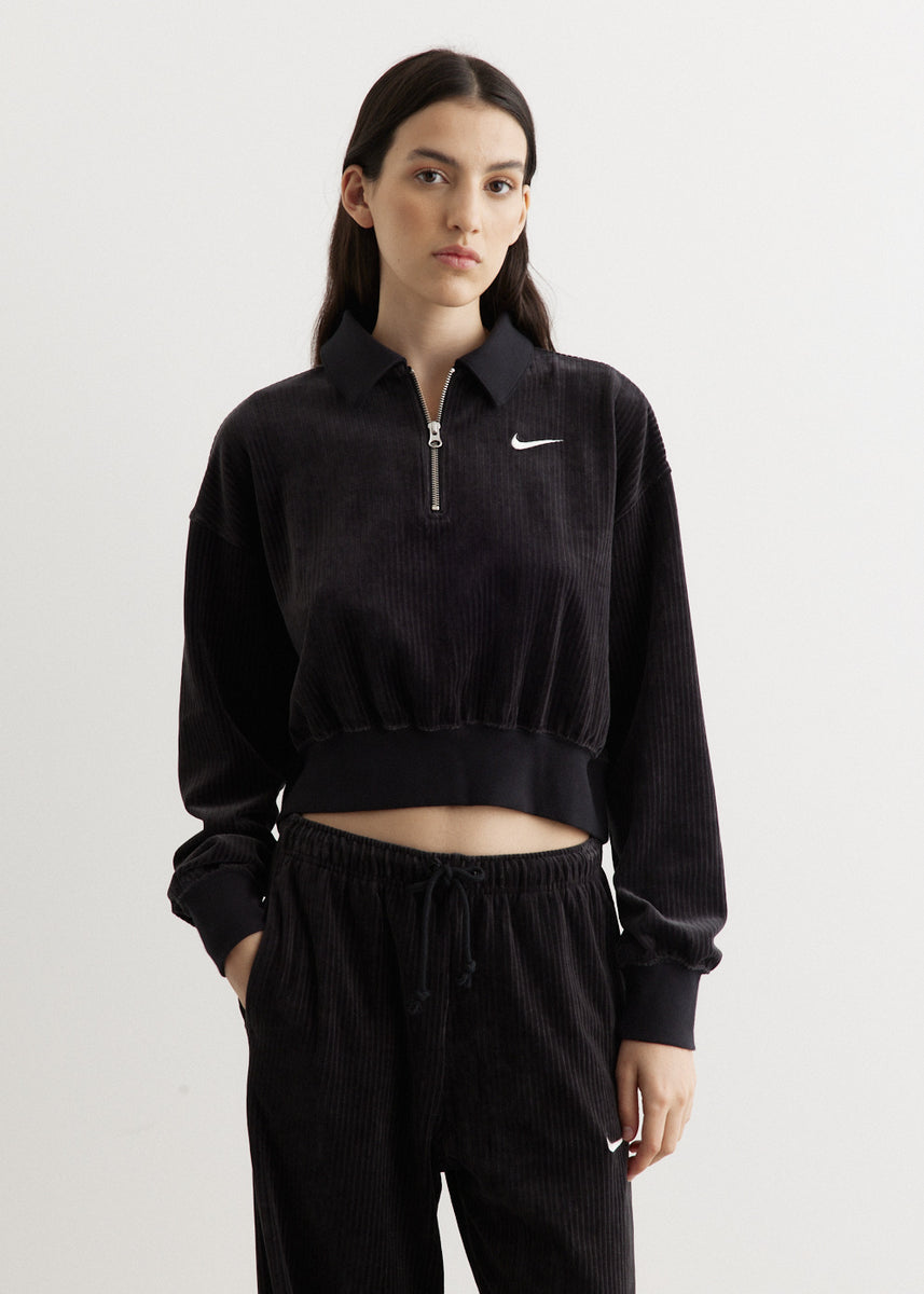 nike heritage velour crew sweatshirt