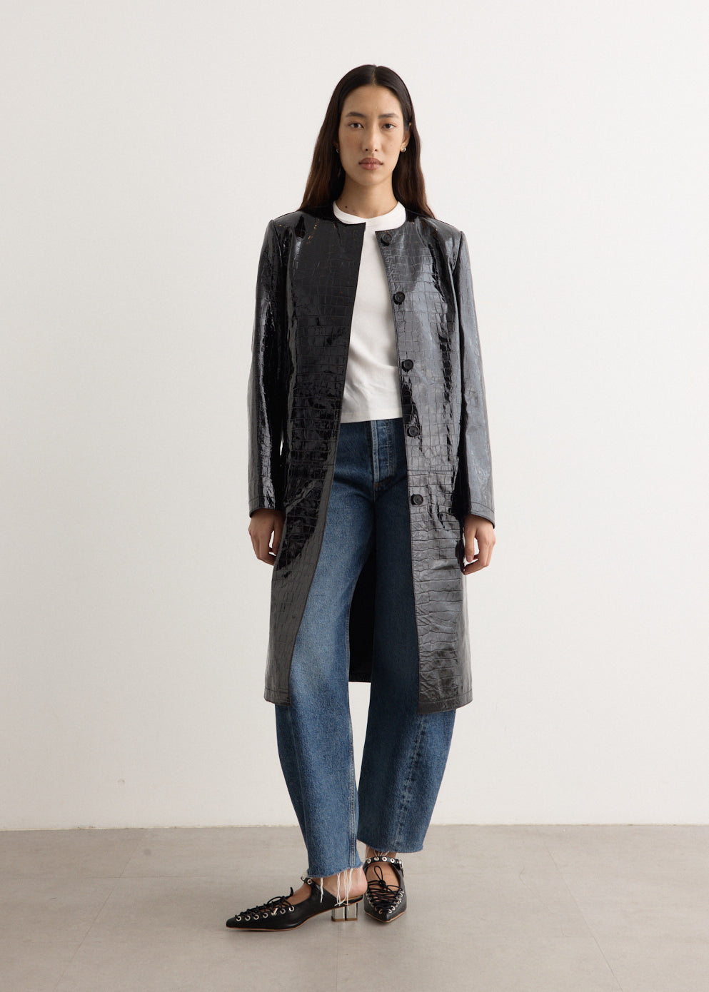 Croco Embossed Coat