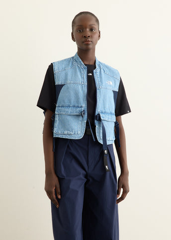 Women's Modular Cropped Denim Vest