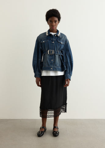 Pearl Embellished Belted Jacket