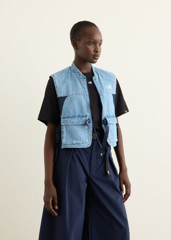 Women's Modular Cropped Denim Vest