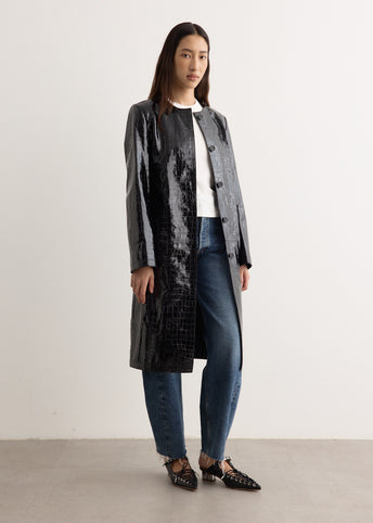 Croco Embossed Coat