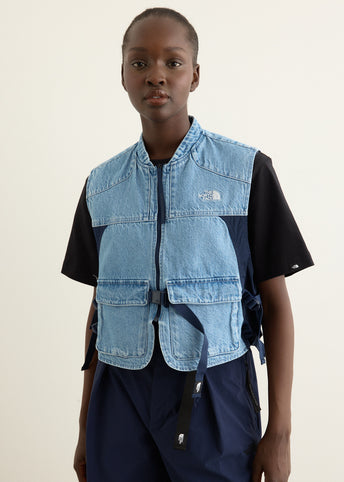Women's Modular Cropped Denim Vest