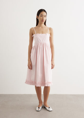 pink poplin dress Cotton Poplin Strap Dress