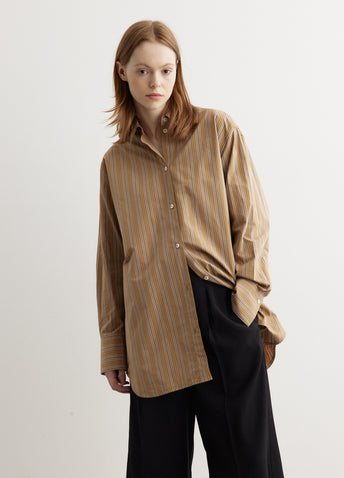 Loose Striped Cotton Shirt