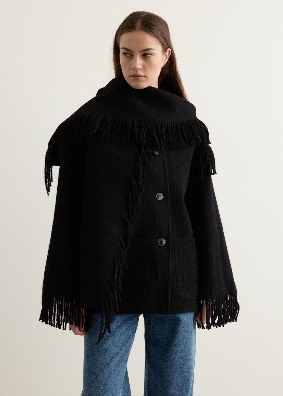 Embroidered Scarf Jacket