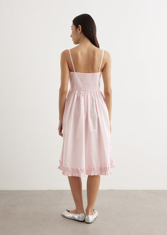 ganni cotton poplin strap dress Ganni Cotton Poplin Strap Dress - White