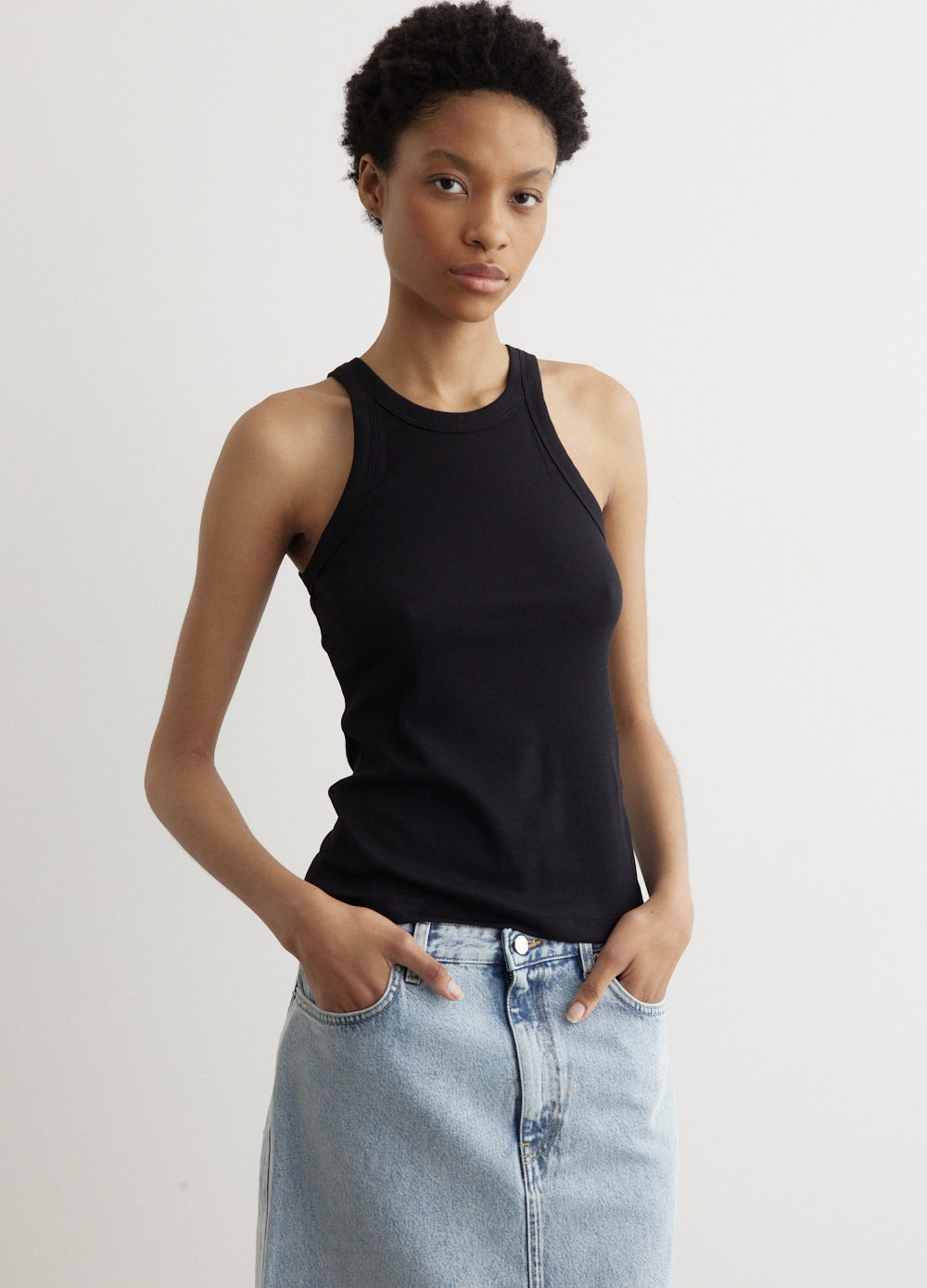 Toteme - Curved Rib Tank - Tank,Specials : American Fashion Style Bags On Sale Toteme - Curved Rib Tank - Tank,Specials : American Fashion Style Bags On Sale