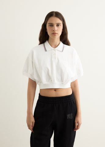 Relaxed Cropped Cinched Polo