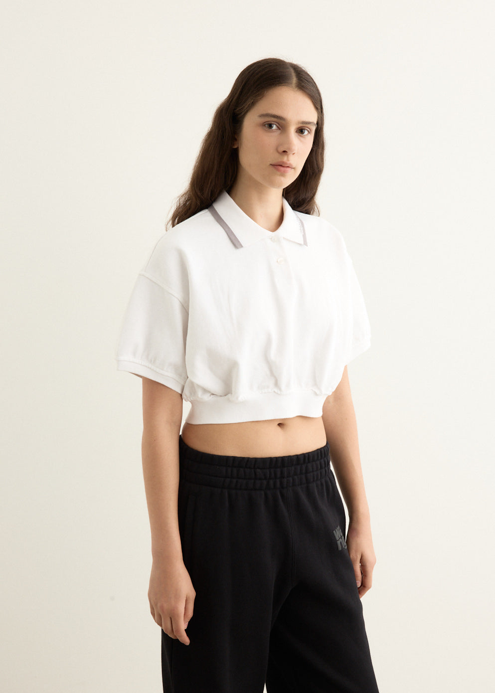Relaxed Cropped Cinched Polo