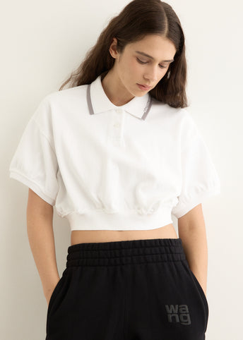 Relaxed Cropped Cinched Polo