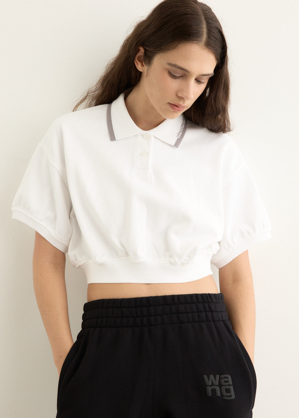 Relaxed Cropped Cinched Polo