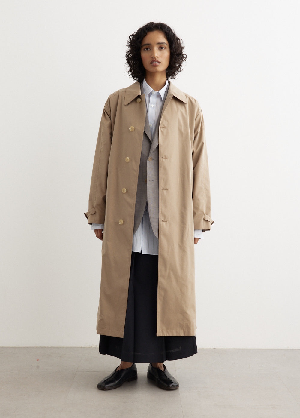 Finx Poly Weather Chambray Soutien Collar Coat